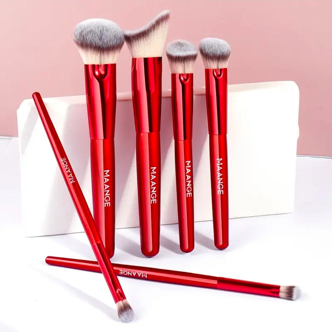 MAANGE - Ensemble de pinceaux de maquillage Red ( 6pcs )