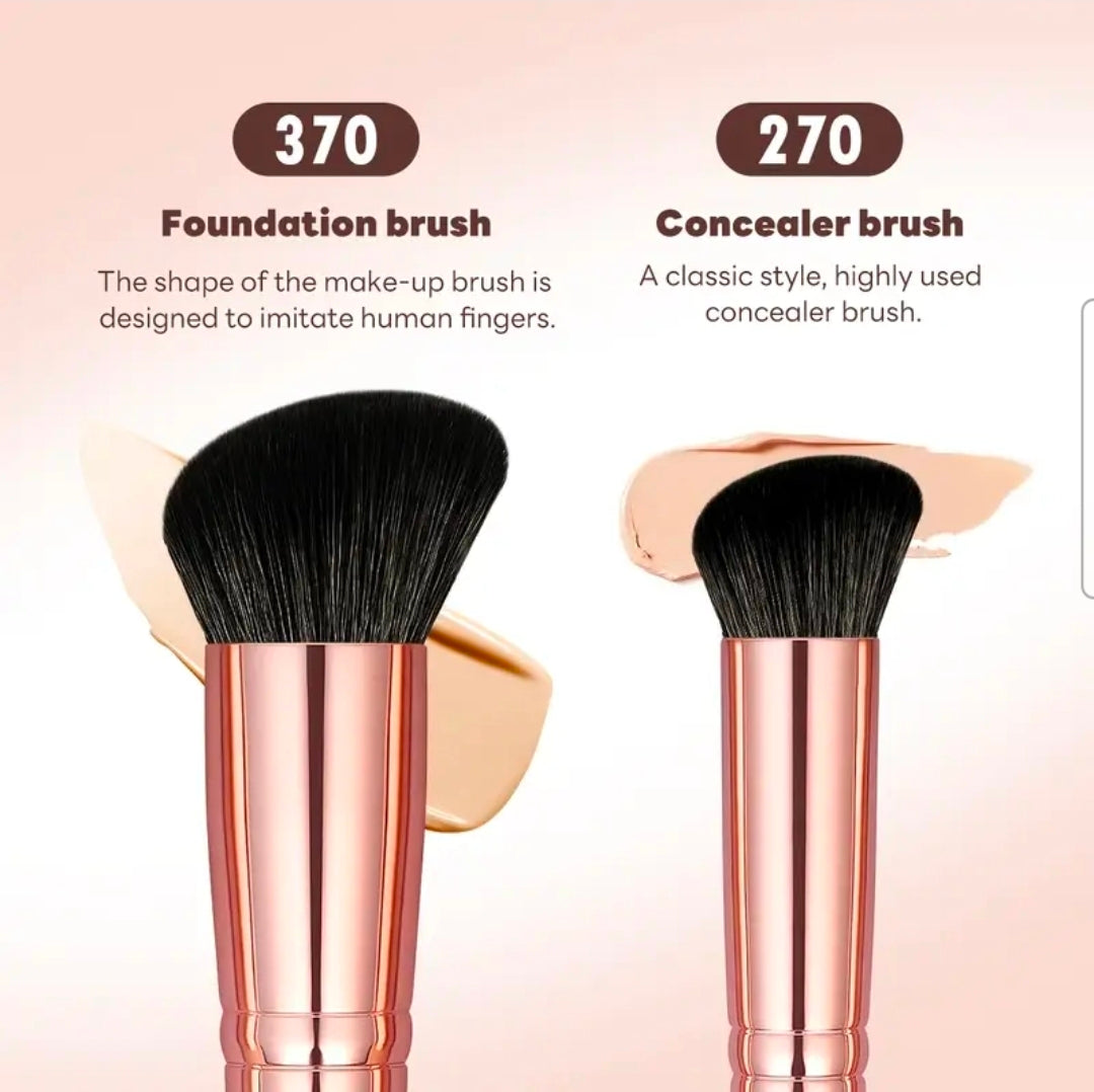 MAANGE - Ensemble de pinceaux de maquillage Rose Gold ( 15 pièces )