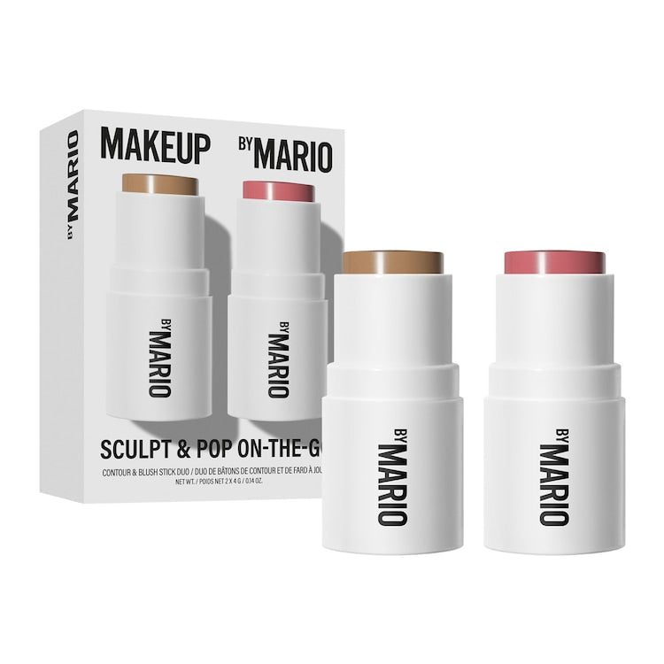 Makeup by Mario -Sculpt & Pop On the Go - Duo Mini Contour et Blush- Light Medium & Dusty Rose