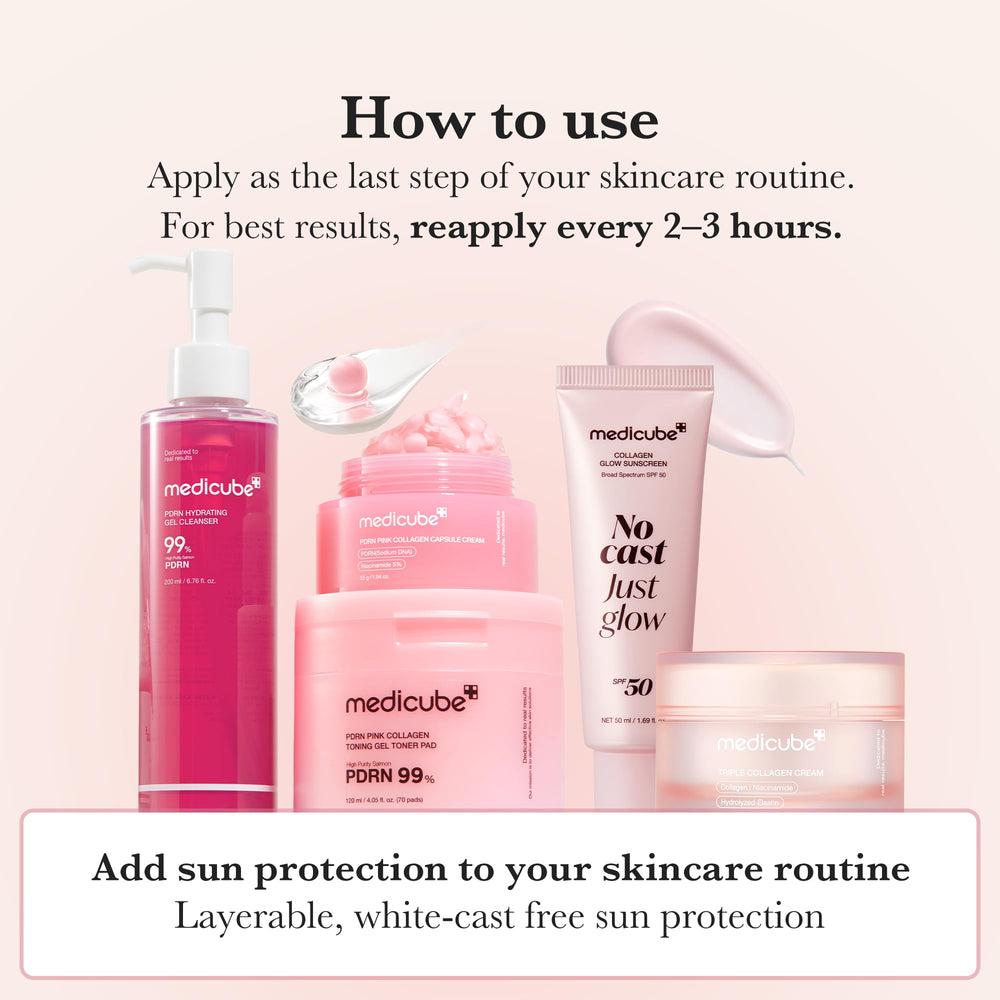 MEDICUBE - Collagen No Cast Just Glow Sunscreen SPF50 - 50ml