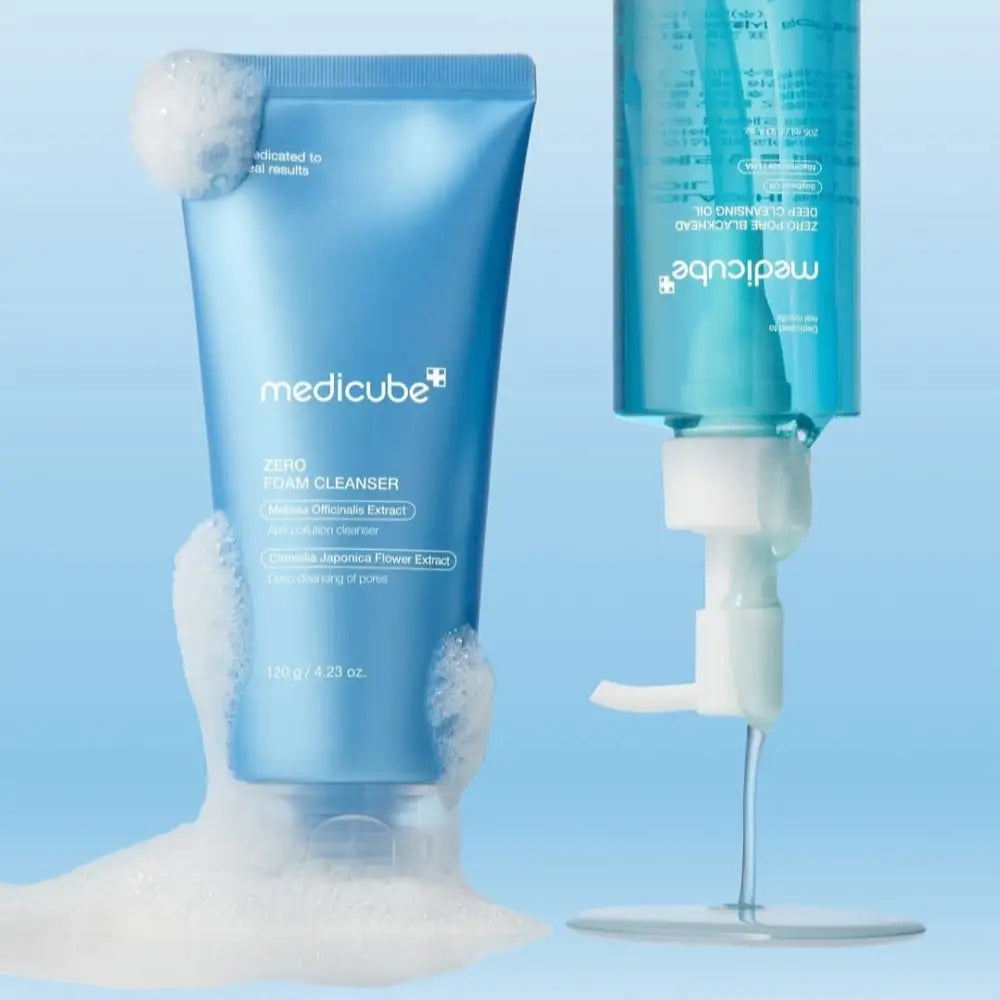 MEDICUBE - DUO Double Cleansing Zero Foam Cleanser + Zero Pore Blackhead Deep Cleansing Oil (2pcs) masques
