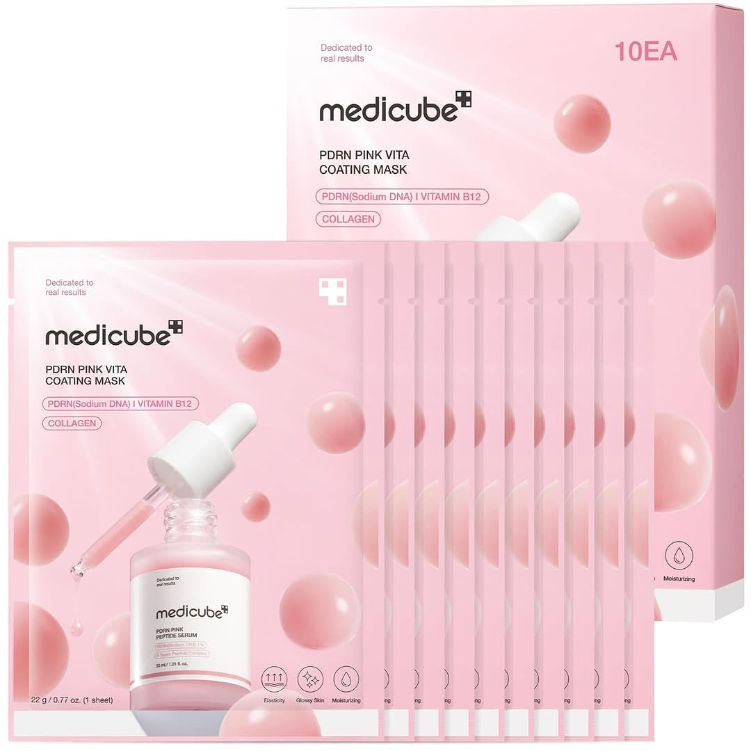 MEDICUBE - Pack PDRN Pink Vita Coating Mask -10pcs
