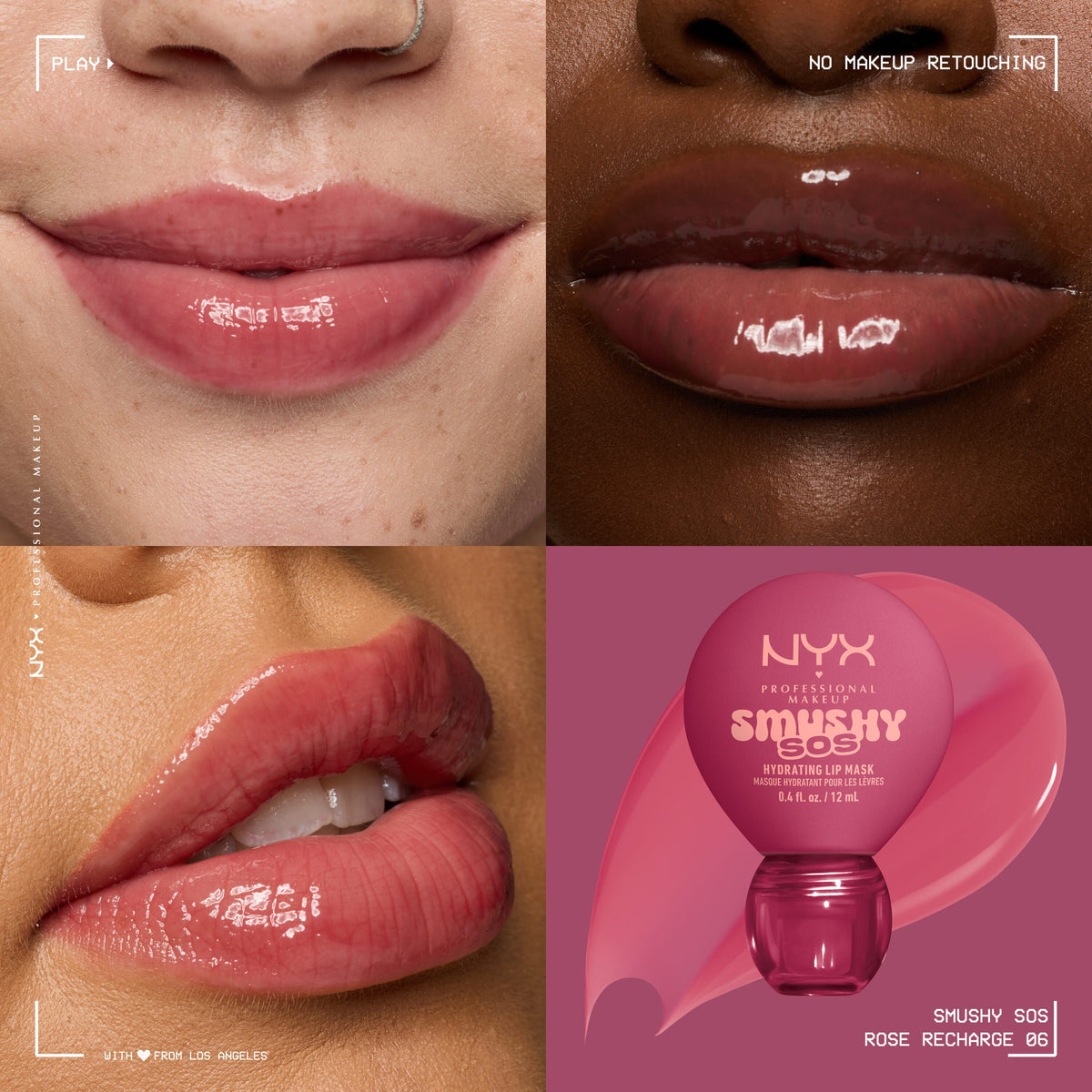 NYX - SMUSHY SOS SOIN LÈVRES TEINTÉ 2-EN-1- 06 Rose Recharge