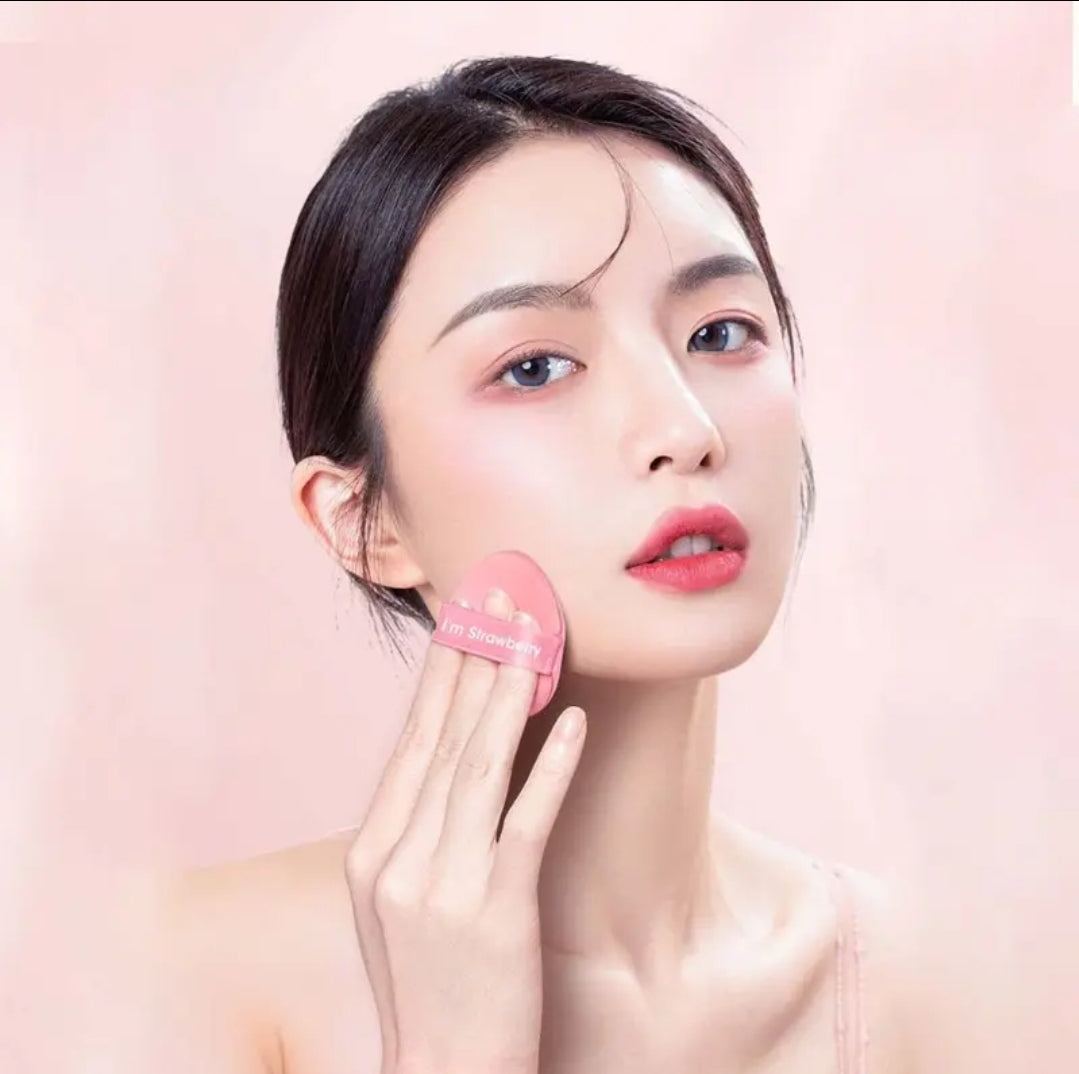 Poppin - Air Cushion Puff - réf I'm Strawberry ( 7pcs )