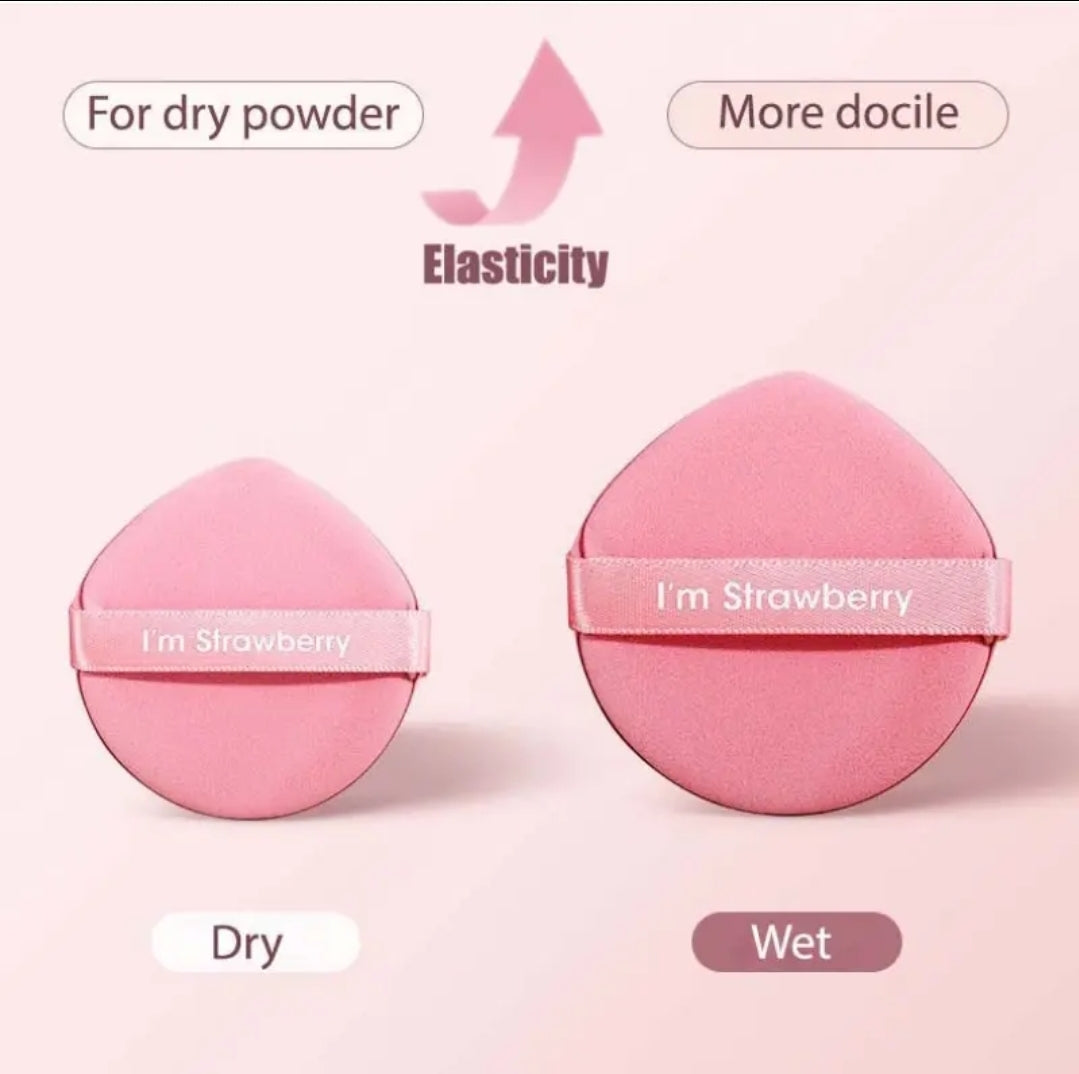 Poppin - Air Cushion Puff - réf I'm Strawberry ( 7pcs )