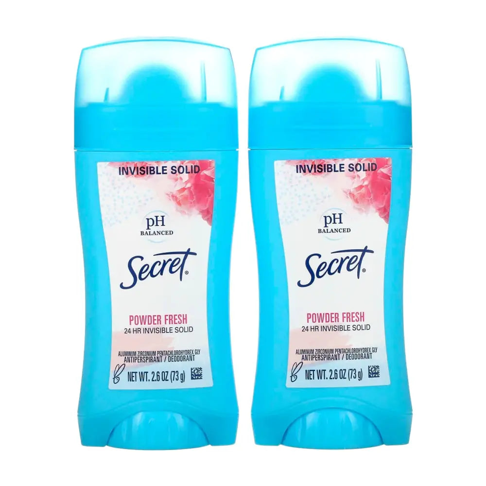 SECRET - DUO Anti-transpirant/déodorant au pH équilibré Solide et invisible - réf Powder Fresh (2pcs)
