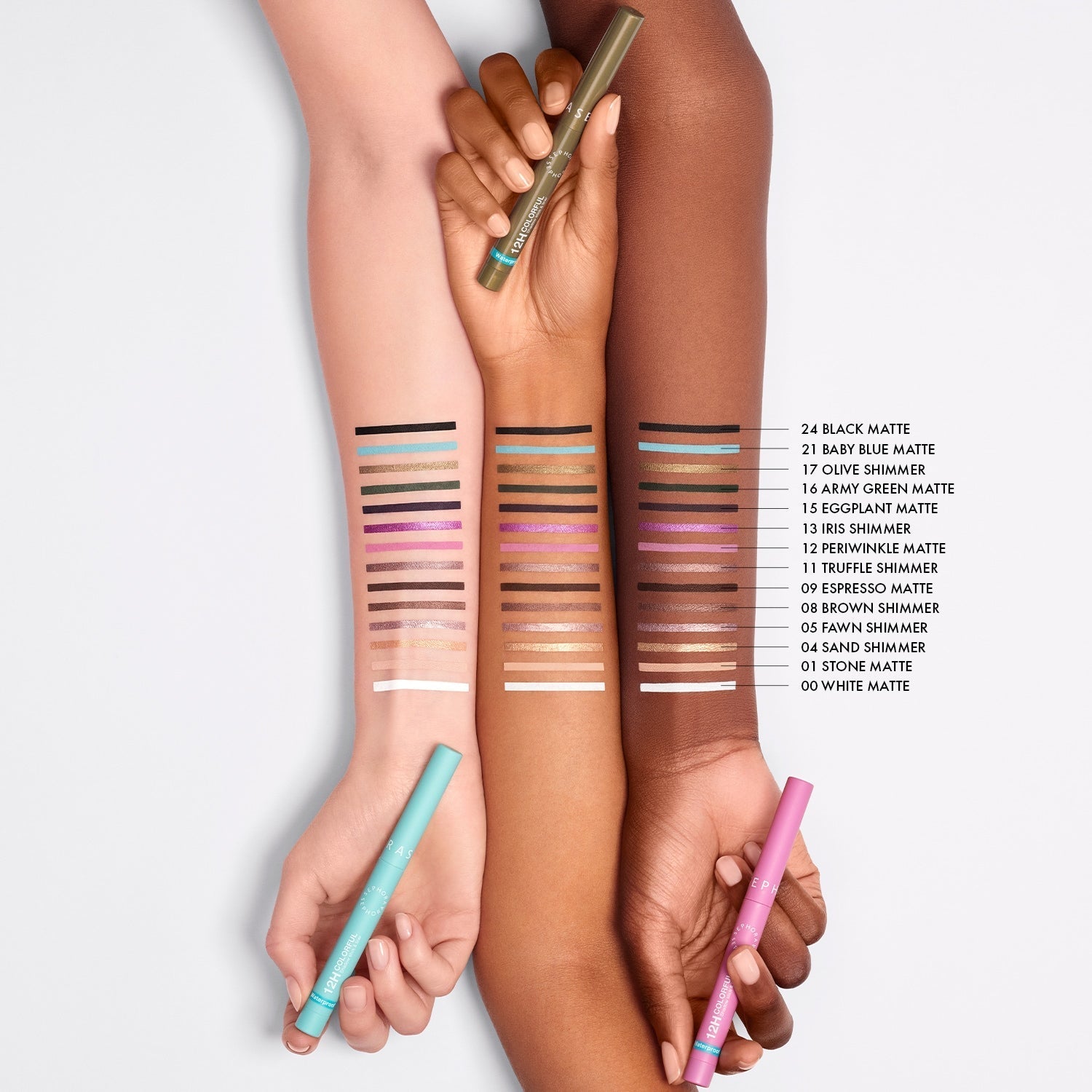SEPHORA - 12H Colorful - Shadow stick & liner- Ref 17 Olive shimmer