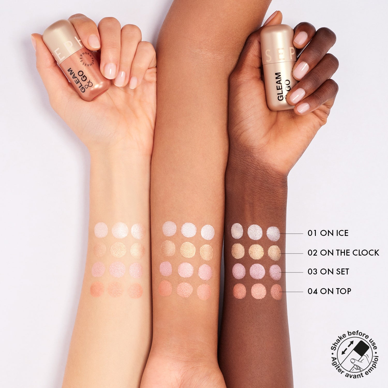 SEPHORA - GLEAM & GO - Highlighter liquide fini seconde peau - 01 On ice (7 ml)