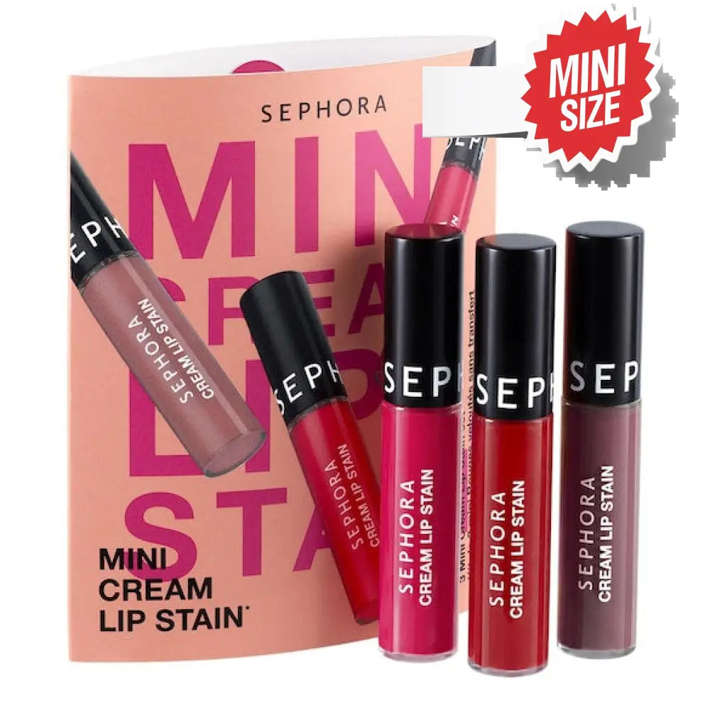 SEPHORA - Mini Cream Lip Stain - Kit de 3 mini Rouges veloutés sans transfert rouge à lèvre