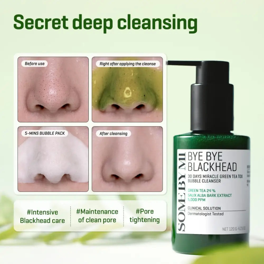 SOME BY MI Bye Bye Blackhead 30 Days Miracle Green Tea Tox Mousse Exfoliante 120g
