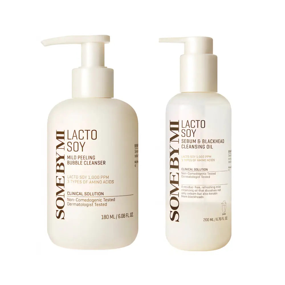 SOME BY MI - Duo Double Cleansing Lactosoy Peeling Cleanser + Lactosoy Sebum & Blackhead Cleansing Oil (2pcs)