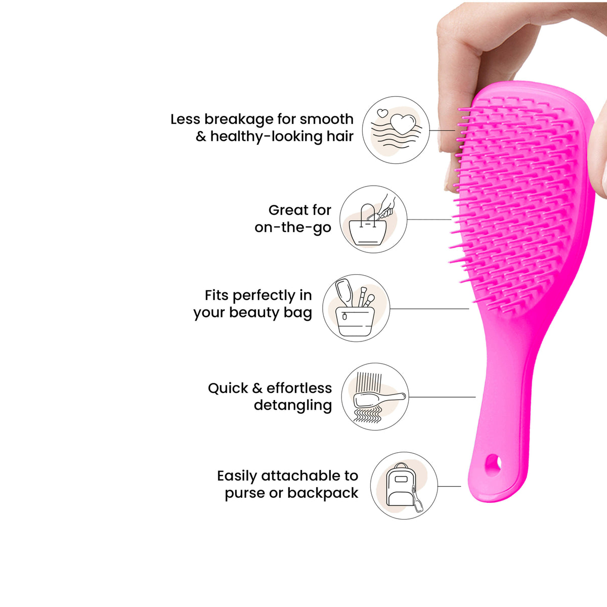 TANGLE TEEZER - MINI Wet Detangling Hairbrush - réf Runway/Pink