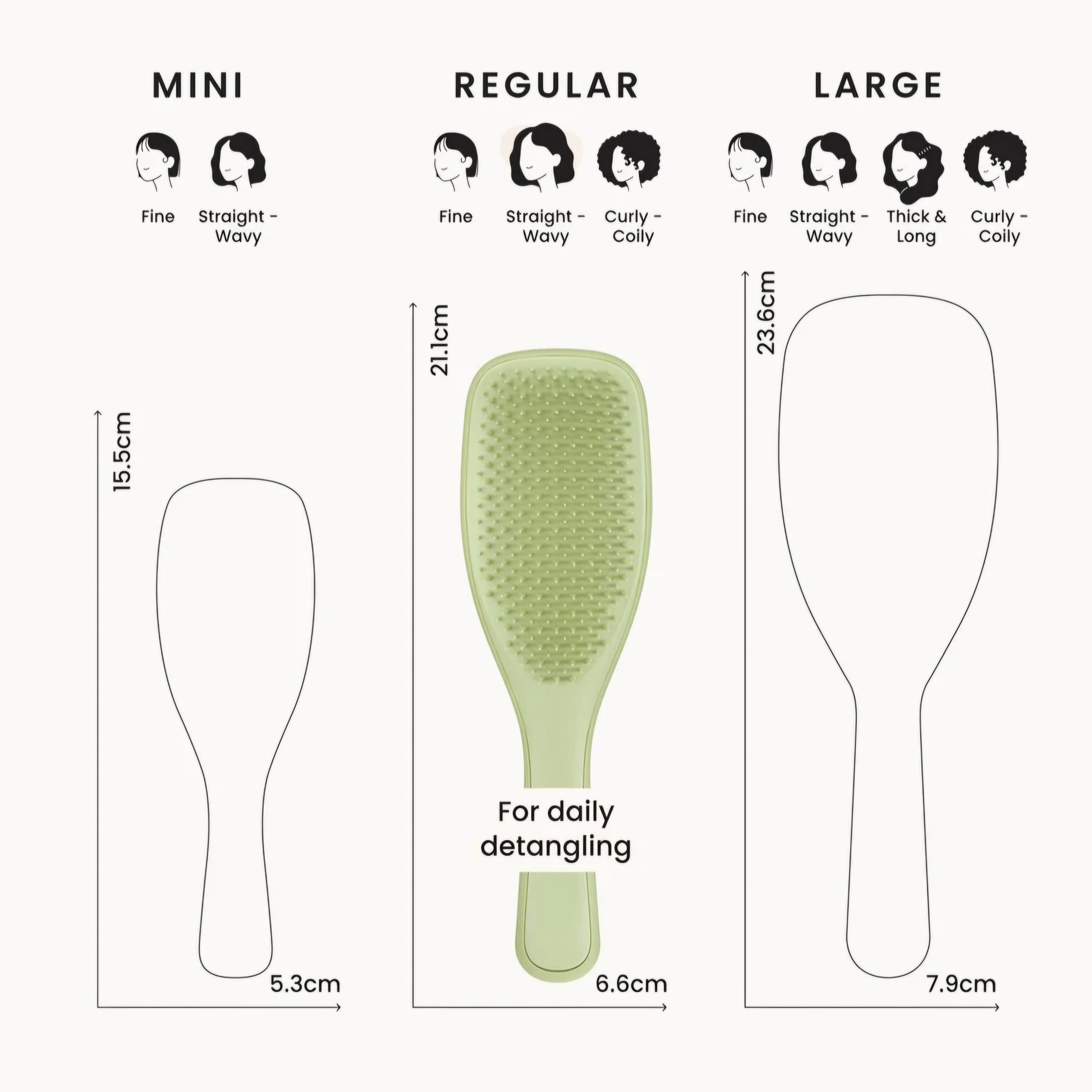 TANGLE TEEZER - Wet Detangling Hairbrush - réf Olive Green