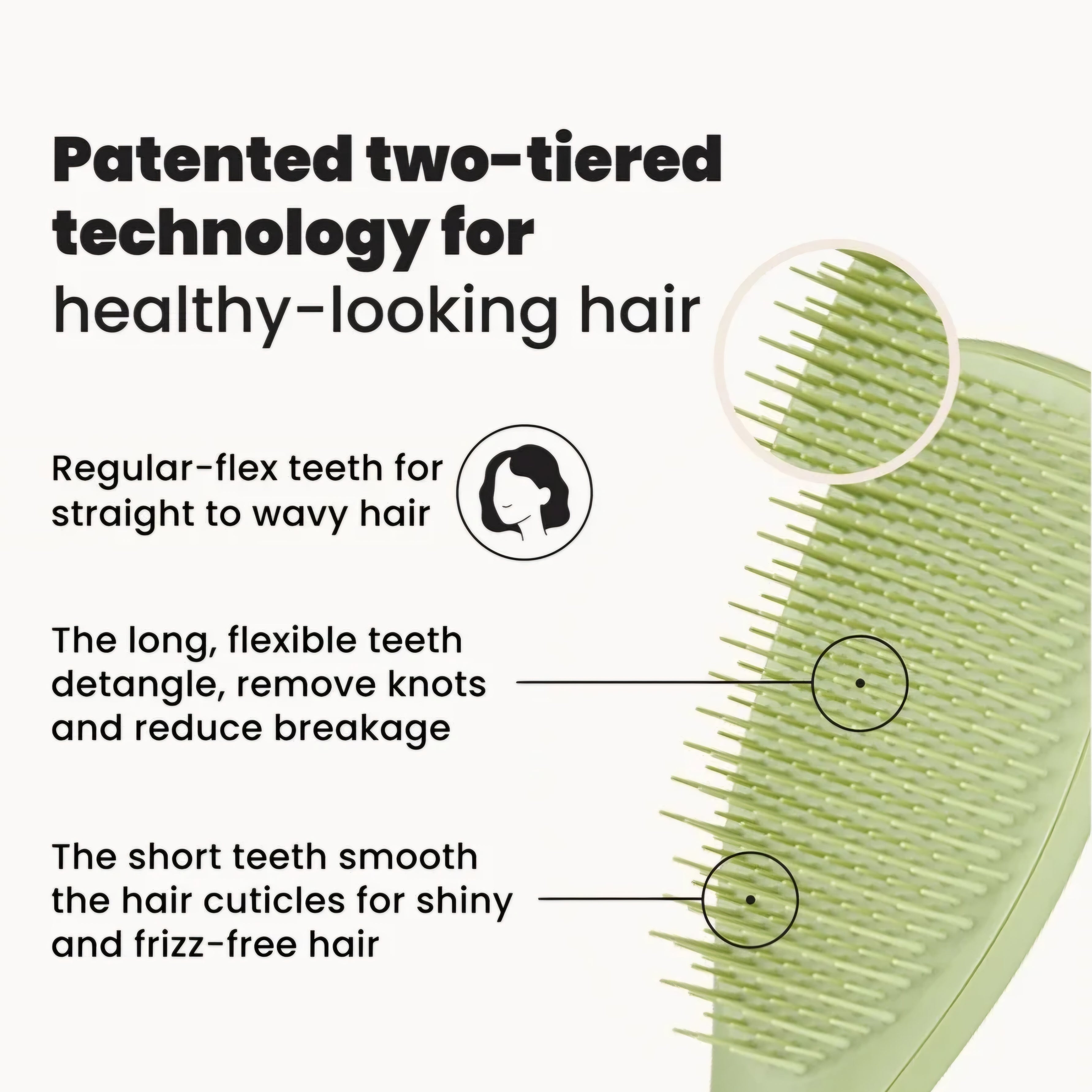 TANGLE TEEZER - Wet Detangling Hairbrush - réf Olive Green