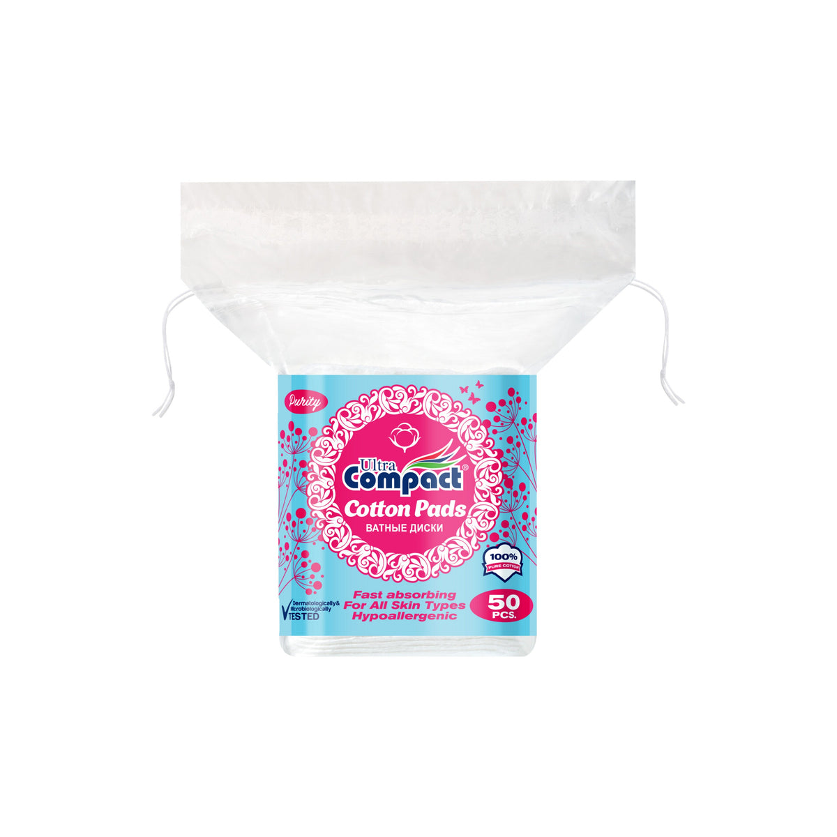 Ultra Compact - Cotton Disque Carrés 50pcs