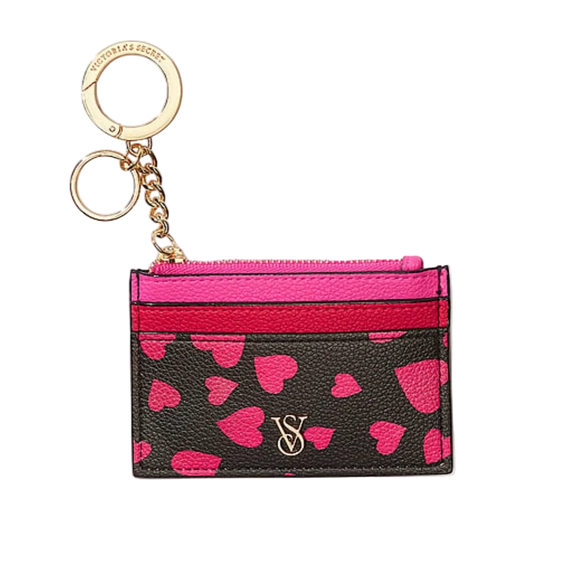 VICTORIA'S SECRET - EDITION LIMITÉE - Pink Hearts Card Holder Keyring